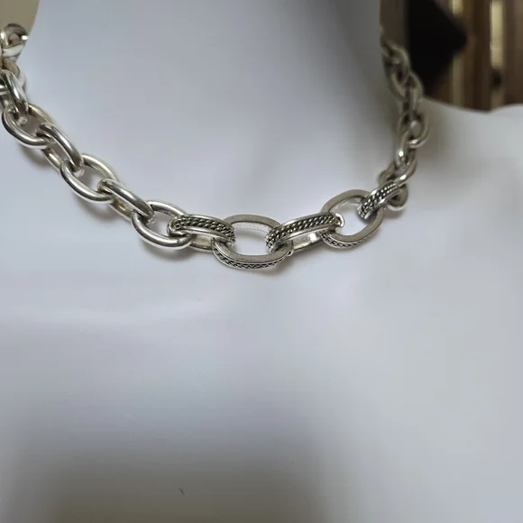 Ralph Lauren Silver Plated Chain Necklace and Bracelet Set - Picture 7 of 7